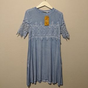 Blue Lace Babydoll Dress NWT Sz M